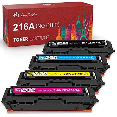 Toner Kingdom 216A (Geen Chip) Compatibel Toner Cartridges Vervanging voor HP 216A W2410A W2411A W2412A W2413A voor HP Color Laserjet Pro MFP M182n M182nw M183fw HP M155a M155nw (Zwart Cyaan Magenta Geel)