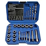 Set 26 Pezzi Estrattori di Viti per Sinistrorsi, Kit Sacraviti Sinistrorso Professionale con Borsa da Trasporto - Attrezzo Speciale per Estrarre Viti Danneggiate e Arrugginite, Dadi e Bulloni