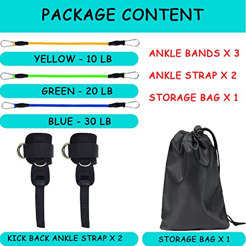 Lewerest Ankle Resistance Bands With Cuffs, Ankle Bands For Working Out, Leg Resistance Bands For Women Men & Adjustable Kick Back Ankle Straps For Leg Extensions Hip Glute Sculpting Exercises #TOP1