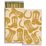 Kickin' Boots Decorative Matchbox with Wooden Matches - Great for Lighting Candles, fireplaces, Grills and More | One Box