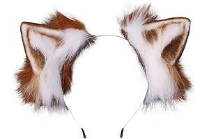 VIGVAN KYC Cat Ears Headband with Kawaii Plush Design for Cosplay