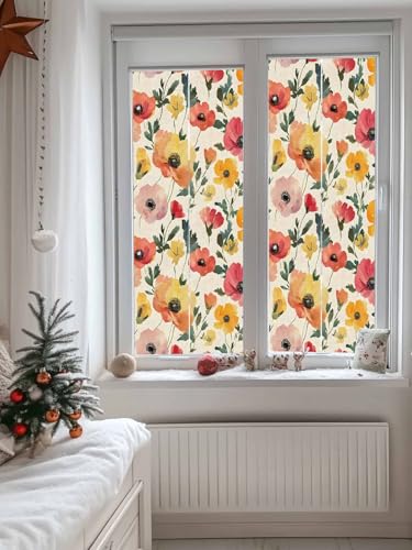 Vinilo decorativo para ventana privacidad, rojo y amarillo, 18x39in miniatura 7