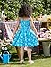 Disney Frozen Toddler Girl Dress Elsa Character Print Bow Strap Floral Summer Clothes Smocking Beach Holiday Sundress Sky Blue 3-4T
