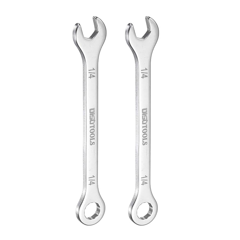 Chave Combinada Fina HARFINGTON 1/4" em Aço Inoxidável 30Cr13 com Boca Angular de 15° e Encaixe de 12 Pontos, 2 Peças