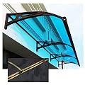 ZHANGQINGXIU Front Door Canopy Outdoor Awning, Roofing Canopies Upgrade Large Sink UV Rain Snow Protection Reinforced Aluminum Alloy Bracket Rain Shelter for Back Door, Porch, Window (Color : Blue,