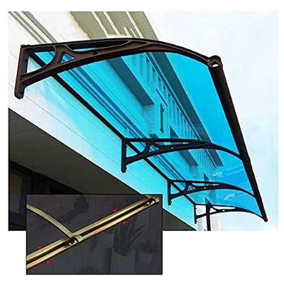 ZHANGQINGXIU Front Door Canopy Outdoor Awning, Roofing Canopies Upgrade Large Sink UV Rain Snow Protection Reinforced Aluminum Alloy Bracket Rain Shelter for Back Door, Porch, Window (Color : Blue,