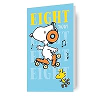 SNOOPY PEANUTS BIRTHDAY CARD AGE 8 HAPPY 8TH BIRTHDAY CARD