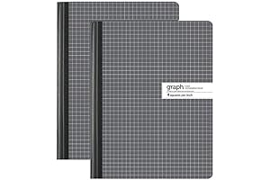1InTheOffice Graph Composition Book, 9.75" x 7.5" Graph Paper Notebook, 100 Sheets Pack of 2