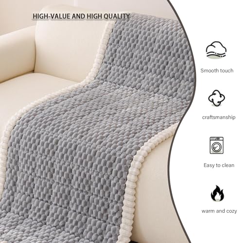Housse de canapé lavable en machine velours Cloud Touch gris