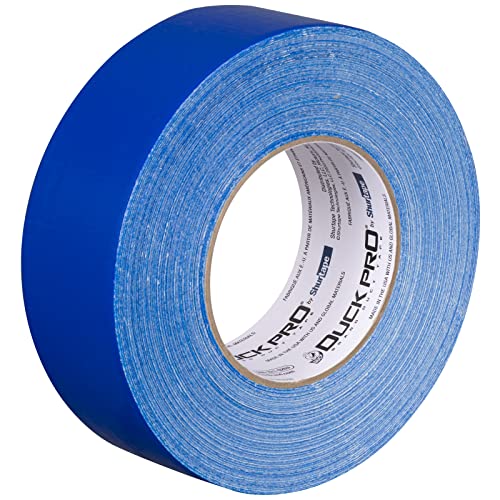 Image of Duck Pro by Shurtape Professional Grade, Industrial Colored Cloth Duct Tape for Industrial Color-Coding, HVAC and Automotive, 48mm x 60yd, 10.0 mil, Blue, 1 Roll (105480)