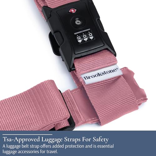 Image of Brookstone Luggage Strap - 2-in-1 TSA-Approved Expandable Luggage Straps for Suitcases with Keyless 3-Digit Combination Lock, Size One Size, Lilac Ice