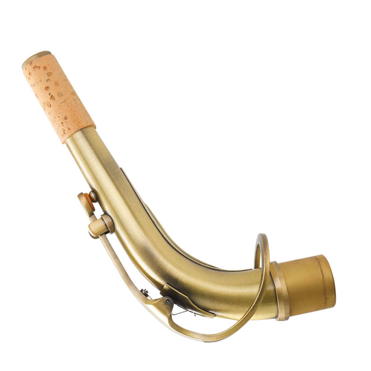 Bocchino Sax Alto in Ottone Diametro 24, 5mm Stile Antico | Collo Curvo per Sassofono, Finitura Oro, Parti per Strumenti a Fiato, Aspetto Elegante