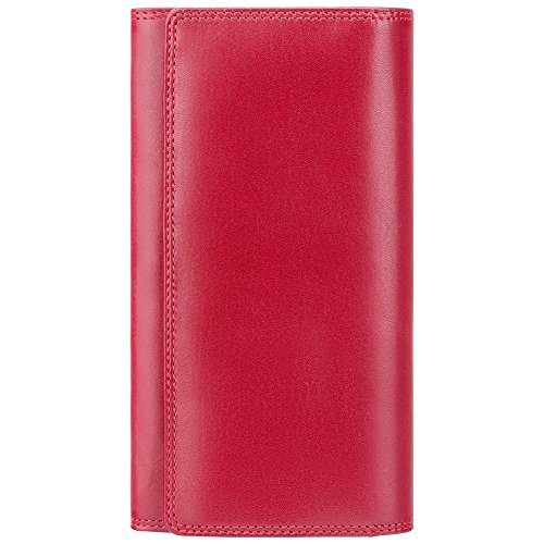 Visconti Monza 10 Ladies Large Soft Leather Checkbook Wallet Purse (Red)