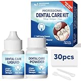 Zahnzement – Zahnreparaturset, Temporäres Zahnfüllungsset mit Füllpulver & Haftgel, Ideal zum Auffüllen von Karieslöchern, Zahnausbrüchen und kleinen Zahndefekten