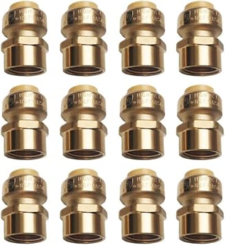 HQMPC 3/4" Pext Fitting 12pcs Straight Coupling Push Fit PEX Fittings Female, Push-to-Connect Copper, CPVC, No Pb Brass Plumbing Fittings 12PCS, 3/4"