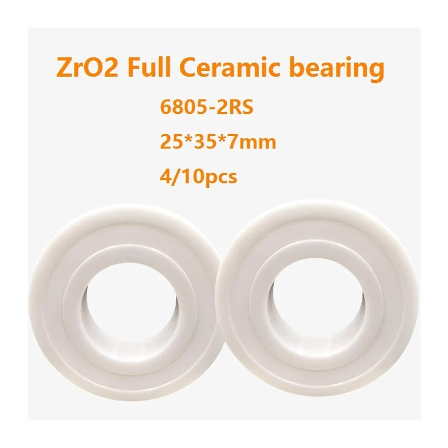 4/10pcs 6805-2RS 6805 2RS Double Seal Full Ceramic Bearing 25 * 35 * 7mm Ceramic Ball Bearings 25×35×7mm(4pcs)