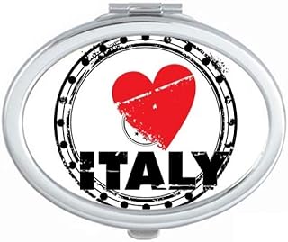 I Love Italy Word Love Heart Circle Mirror Po...
