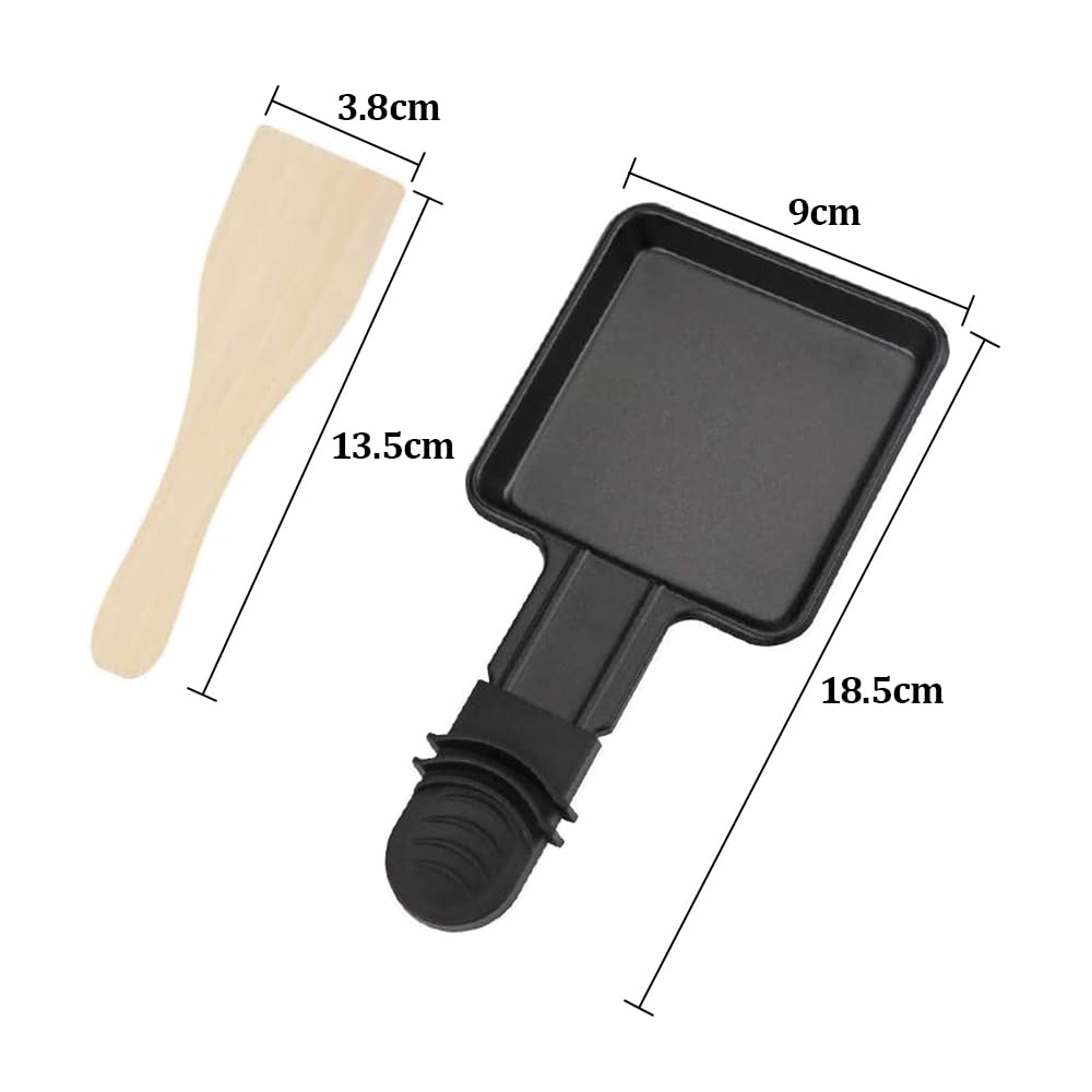 YUEWO Mini Raclette Grill Pan Non-Stick Coating Square Shape Cheese Pan for Raclettes Replacement/Additional Raclette Dishes 4pcs