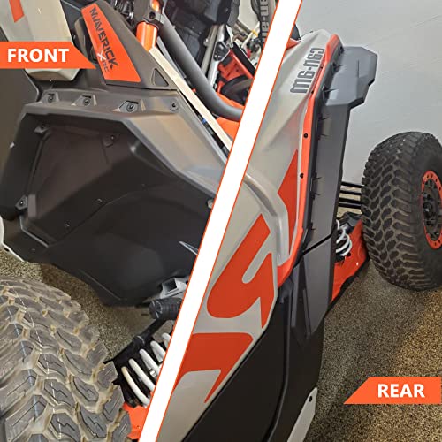 Image of Chelhead Fender Flares Mud Guards Compatible with 2017-2023 Can Am Maverick X3 Max RS Turbo R RR OEM 715002973, Front and Rear