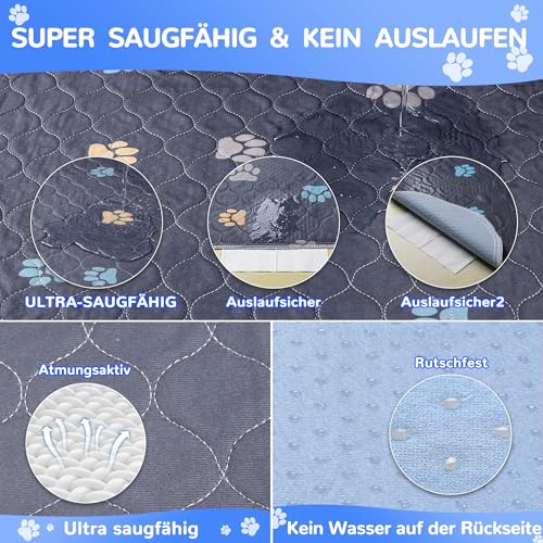Tapis de propreté chiot 121x121 cm lavable et réutilisable pour parc - 5