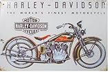 Harley Davidson : The World's Finest Motorcycle ,Metal Tin Sign, Vintage Style Wall Ornament Coffee & Bar Decor, 20 X 30 Cm.