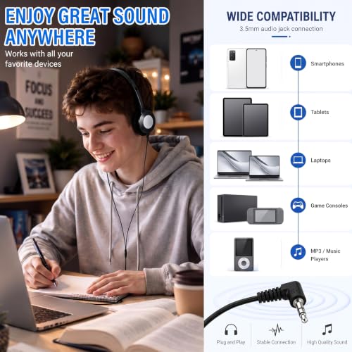 Image of Konohan 10 Pack Headphones Bulk Classroom Headphones, Colorful, Fresh