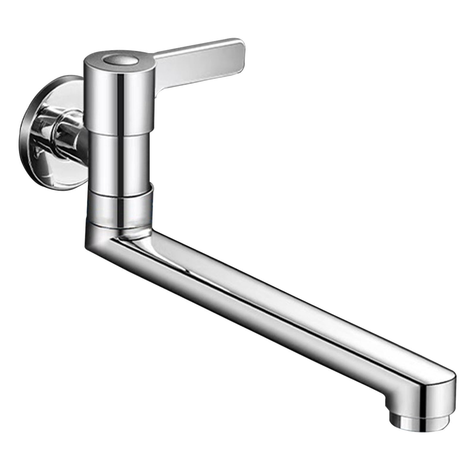 Grifo para fregadero de cocina de agua fría montado en la pared, grifo de latón de una sola palanca, diseño giratorio Ch h 20 cm, ideal para uso en baño y cocina