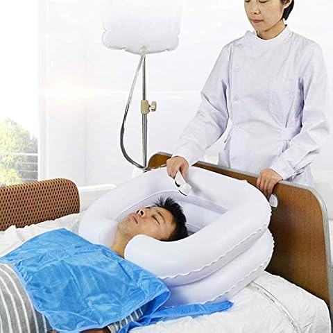 Portable Inflatable Shampoo Basin for Bedside and in Bed for Elderly, Disabled, Pregnant,Bedridden, Handicapped Wash Hair in Bed Shampoo Bowl with Drain Tube Use for Washing Coloring Hair Cover