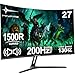 Minifire Gaming Monitor 27 Zoll Curved -200Hz, 1ms Reaktionszeit, VA Panel mit 130% sRGB, Lautsprecher integriert, 1920x1080 Full HD, Adaptive Sync, für PS5/PC Gaming, inklusive HDMI-Kabel (MFG27C1)