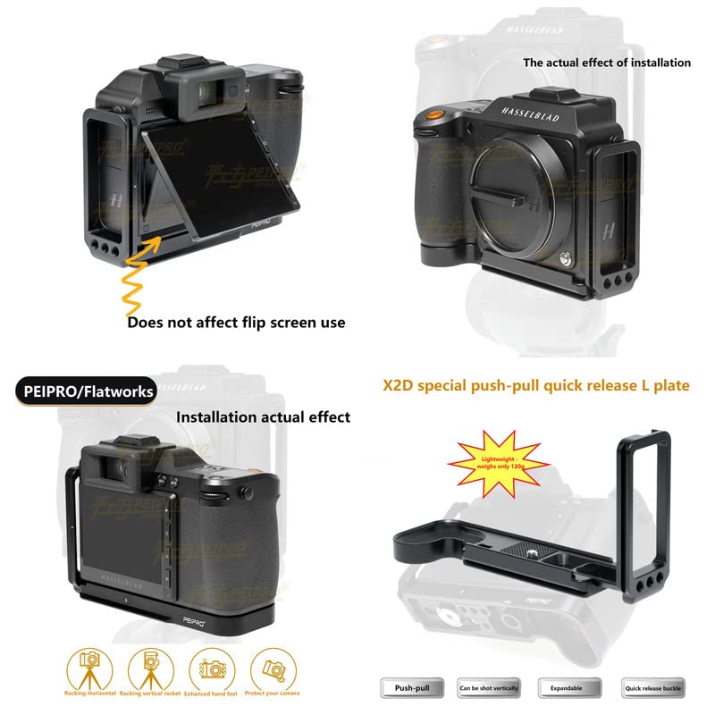 Peipro Alloy Aluminum Quick Release L-plate Bracket Holder Grip for