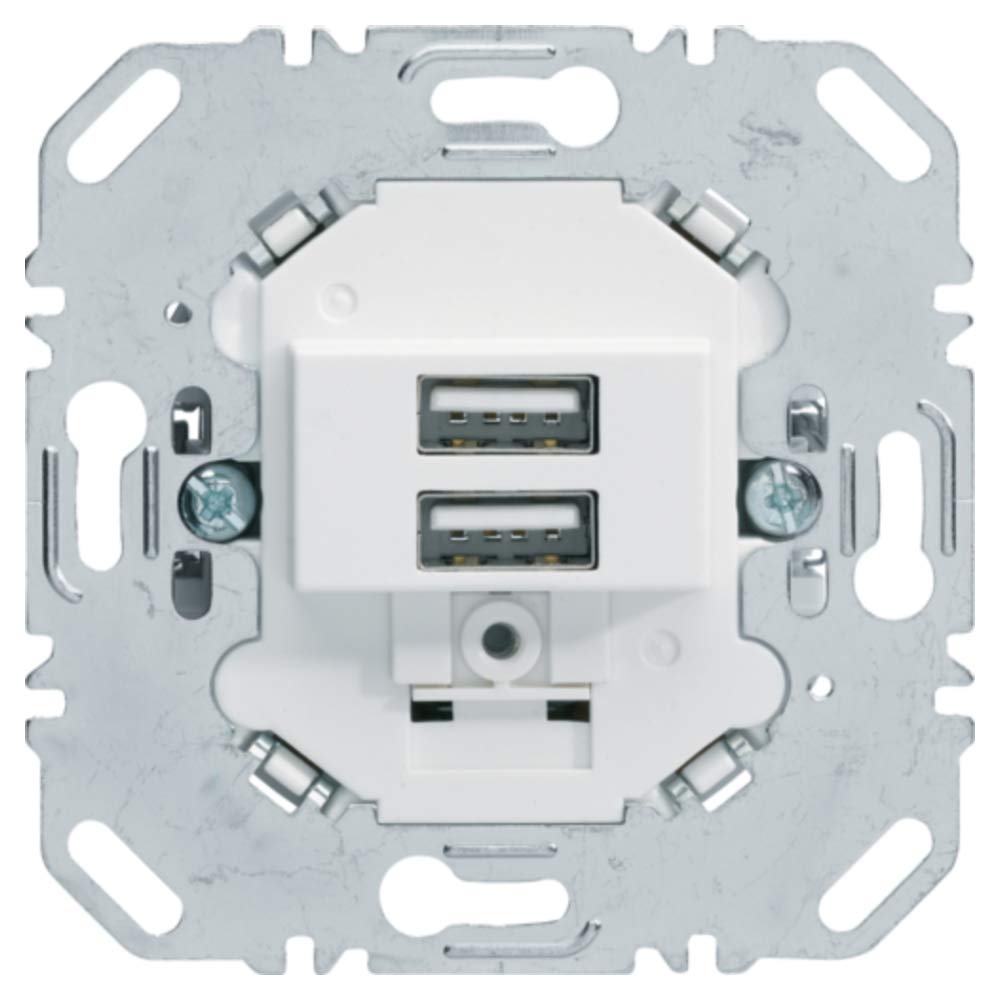 Prise USB 230V blanc polaire mat pour supprimer les blocs de charge encombrants
