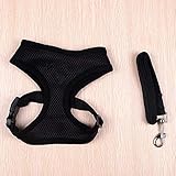 FANQIECHAODAN Mesh Harness Verstellbare Weste Harness mit Griff Weiche Mesh-Weste Hundeleine Brustgurt für kleine mittelgroße Hunde (Farbe : Schwarz, größe : M)