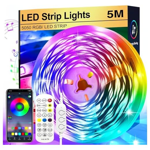 5m Ruban Led, Bande Led 5050 RGB, Télécommande Multicolore Flexible Led Ruban, Synchronisé Avec La musique, Convient Pour La Musique A La Maison, Salon, Cuisine