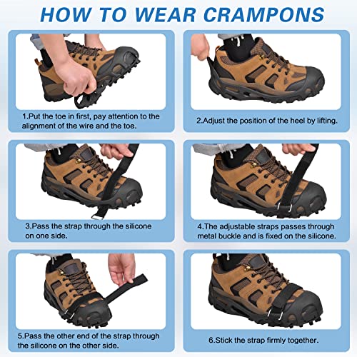 Ice Cleats For Shoes And Boots,Snow Traction Cleats Crampons Anti Slip 28 Shoe Ice Snow Grippers Walk Traction Cleats For Men Women Walking On Snow Ice #TOP5