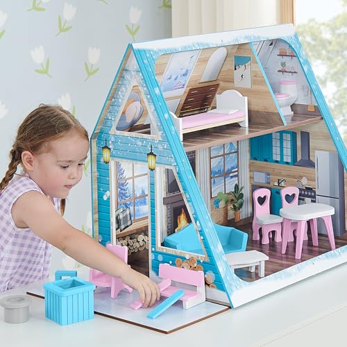 Delta Children Ski Chalet A-Frame Dollhouse - Includes 15 Accessories - Fits 12-inch Dolls - Pretend Play Dream Gift for Ages 3+ - image 1