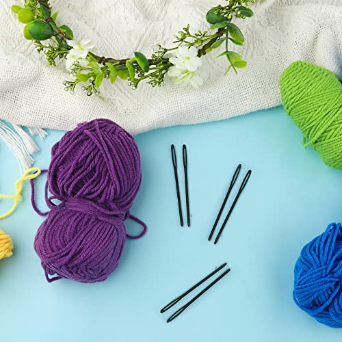 16Pcs Large-Eye Blunt Needles, 7Cm/2.75Inch Yarn Knitting Needles Tapestry Sewing Needles Wool Hand Metal Sewing Knitting Needles For Crochet Projects (Black) #TOP3