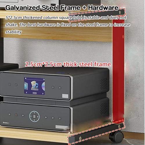 2-Tier Rolling AV Media Stand, Entertainment Center with Wheels, Game Console & DVD/CD Shelf, Adjustable TV Rack, 20"x16"x12" for Home Theater & Living Room