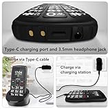 artfone C1+4G Big Button Mobile Phone for Elderly丨USB-C, Charging Dock丨1800mAh Battery丨Easy to Use Basic Elderly Phone丨SIM Free Unlocked Senior Mobile Phone丨SOS Button丨FM Radio丨Time Reporting - Black - Image 3
