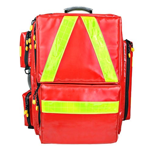Notfallrucksack PROFI RED - Extensive XL inkl. Modultaschen - LEER rot aus Plane