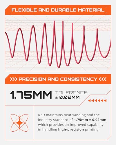 Image of R3D High Speed PLA Pro Filament 1.75mm 1KG, 3D Printer Filament for 30-600 mm /s High-Speed Printing, Dimensional Accuracy + /- 0.02 mm, Plastic Spool, Compatible with AMS (Matte Raspberry Red)