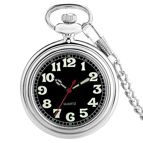 Montre de poche Montres de poche Vintage Noctiloque Fluorescent Fluorescent Numérums Arabe Numérums Quartz Poche Chaîne Chaîne Lumineuse Pendentif Bijoux Cadeaux Hommes Femmes Enfants montre de poche Cover