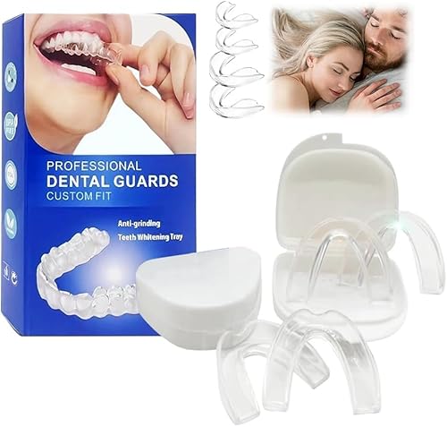 KOEMCY 4 Pièces Gouttière Dentaire Anti Bruxisme Protège Dents Nocturne Transparent Thermoformable Confortable Protection Sommeil