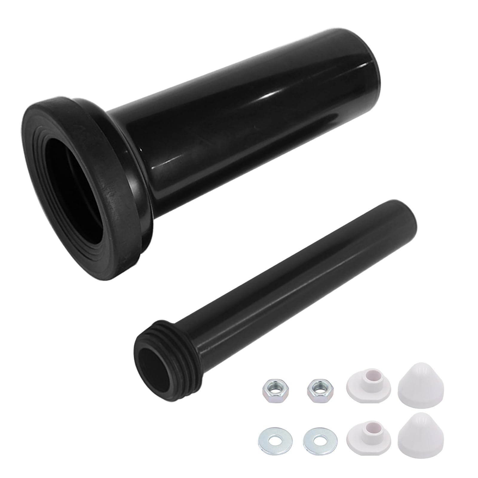Set de raccordement pour WC mural avec tuyau d'évacuation et joint, 300 mm, bouchons