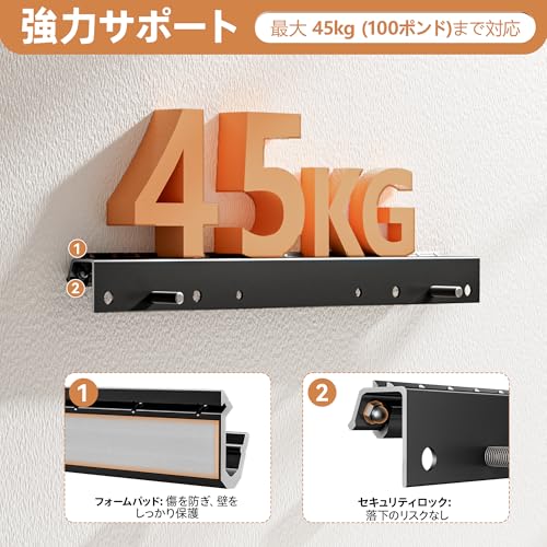 Antimbee 乾式壁用 テレビ壁掛け金具 スタッド不要 モニター 壁掛け 12～55インチ対応 薄型 TV壁掛け金具 VESA規格最大400x400mm 耐荷重45kg 最大5°傾斜 損傷なし 賃貸向け簡単取り付け