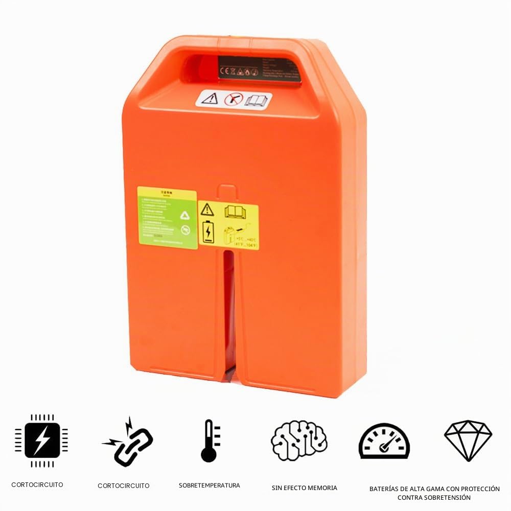 Batería de fosfato de Hierro y Litio LiFePO4 de 48 V y 20 Ah; batería LiFePO4 de 24 V y 20 Ah o de 36 Ah para transpaleta eléctrica PTE15N.