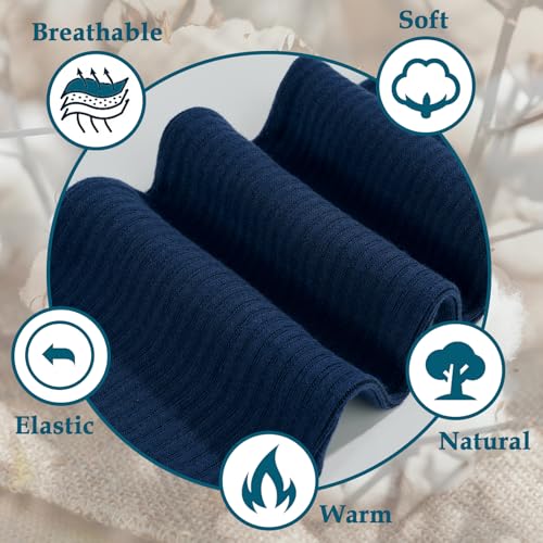 Image of Moon Wood Plus Size Thigh High Socks for Thick Thighs- Womens Knit Cotton Extra Long Over the Knee High Socks Leg Warmer