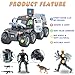 i diy Police Car Toy - 8x8 Friction Powered with Light and Sounds, Openable Doors, Military Policeman & Dog - Big Wheel Truck, Police Cars for Kids Ages 3-5