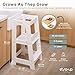 Stepup Baby Toddler Step Stool - Adjustable Height Kids Helper Step Stool, Durable, Non-Slip Platform for Bathroom Sink & Kitchen Counter, Toddler Tower for Exploration and Growth - White