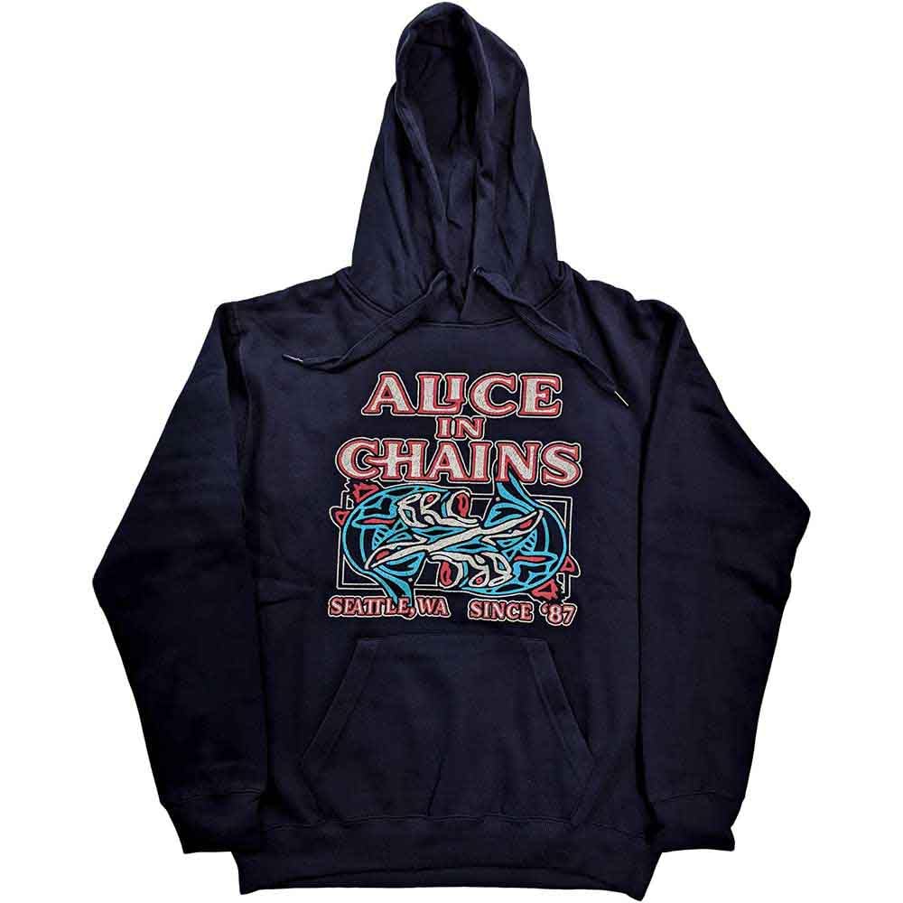 Paradiso Clothing Unisex Blue Paradiso Alice In Chains Totem Fish Hoodie - L