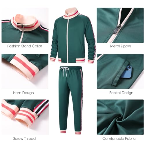 Men's Track suits Sets Long Sleeve Full-zip Sweatsuit Active Jackets and Pants 2 Piece Outfits4
